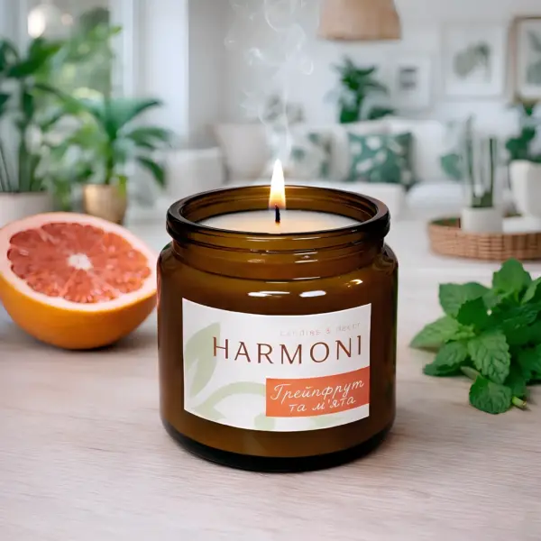 Соєва ароматична свічка HARMONI Amber Mini 100 мл