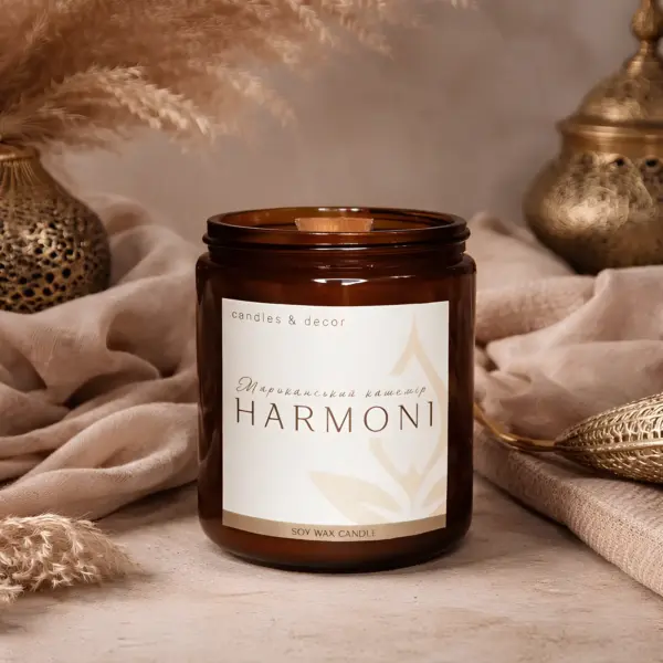 Соєва ароматична свічка HARMONI Amber Maxi 250 мл